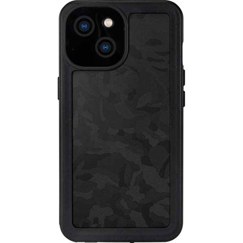 Black Shadow Camo iPhone 15 Waterproof Case